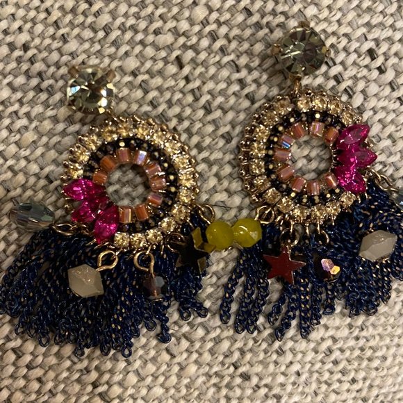 Earrings, Chandelier, Multi Color Crystal - Costume Jewelry - Picture 3 of 6
